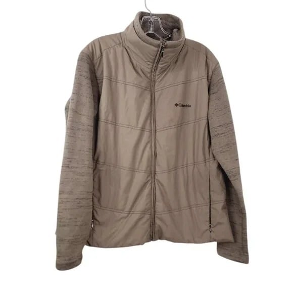 Columbia Women's Brown Heather Padded Insulated Outdoor Puffer Jacket Size XL