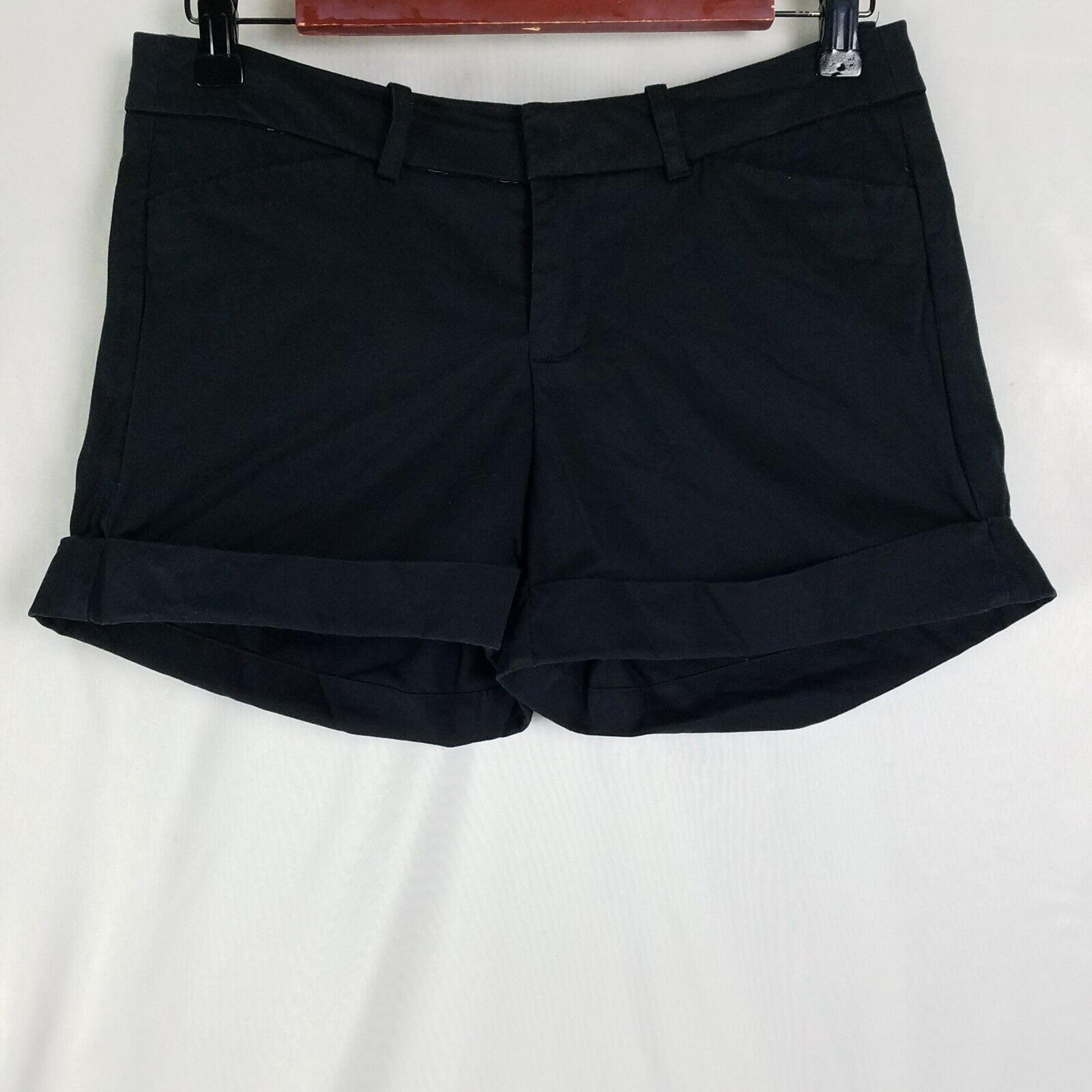 Mossimo Shorts Womens 2 Black Fit 3 Low Rise Cuffed Chino Flat Front Pockets