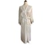 Vintage Dentelle Cottagecore Robe Wrap Lounger Large Lace Embroidery Satin White