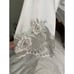 Vintage Dentelle Cottagecore Robe Wrap Lounger Large Lace Embroidery Satin White