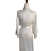Vintage Dentelle Cottagecore Robe Wrap Lounger Large Lace Embroidery Satin White
