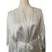 Vintage Dentelle Cottagecore Robe Wrap Lounger Large Lace Embroidery Satin White