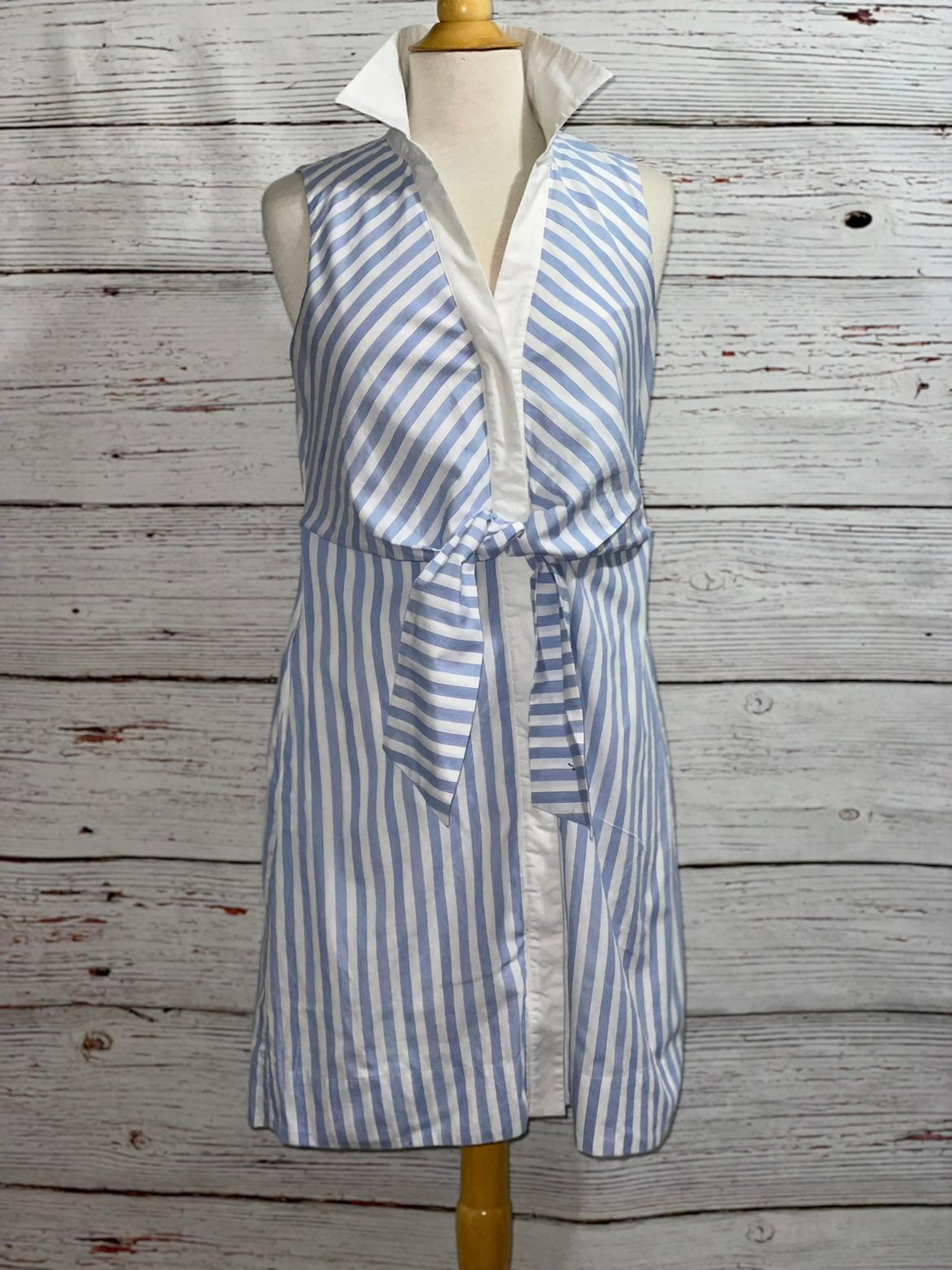 Eliza J Striped Sleeveless Buttondown Dress