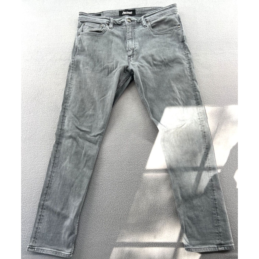 Revtown Jeans Mens Sz 34x30 Gray Taper Fit Stretch Decade Denim