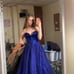 prom blue corset ball gown dress