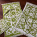 Vintage Cannon Retro green White Floral Sculpted Bath Towel with Fringe Bundle