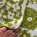 Vintage Cannon Retro green White Floral Sculpted Bath Towel with Fringe Bundle