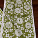 Vintage Cannon Retro green White Floral Sculpted Bath Towel with Fringe Bundle
