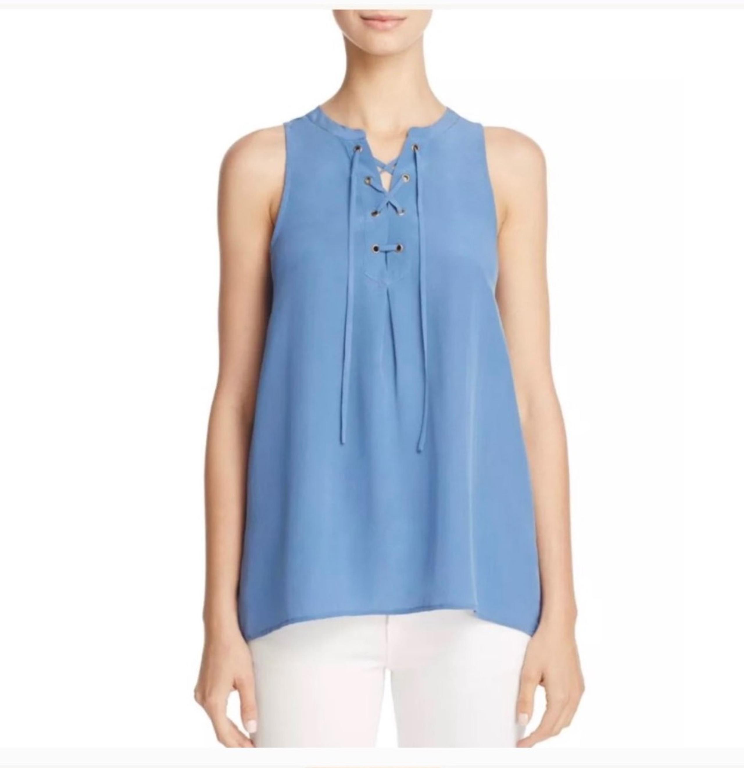 Joie Deasia Silk Tank Top in Sailor Blue