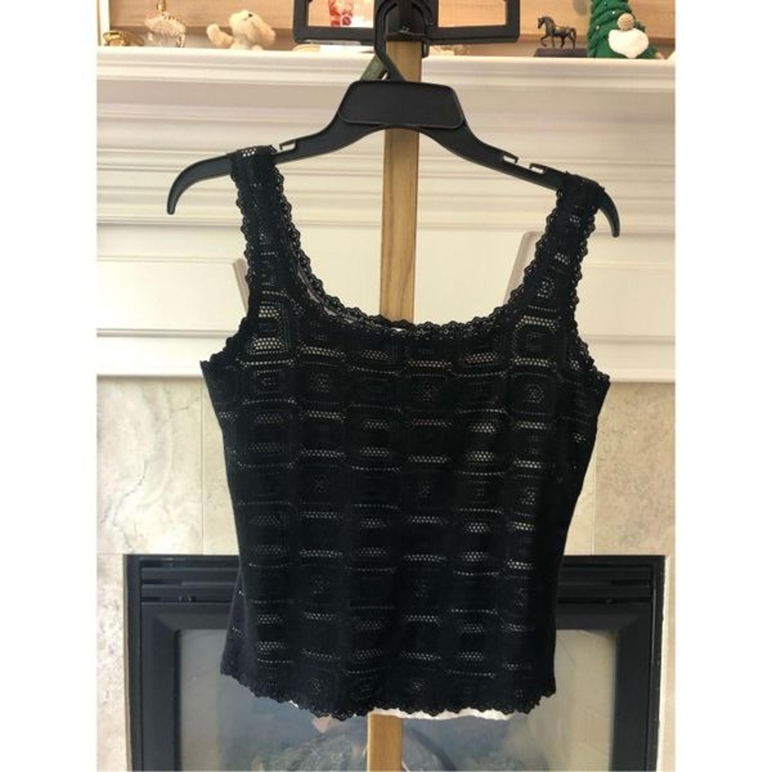 Arianne Women’s Black Elegant Lace Crip Tank Top Size L