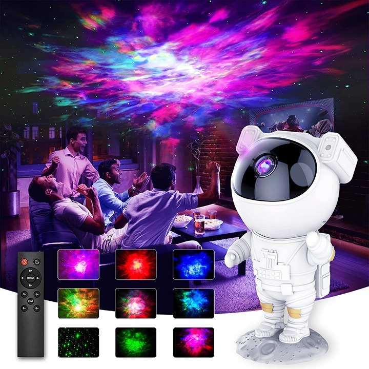Astronaut Starry Projector 360° Adjustable Galaxy Projector Light with Rem