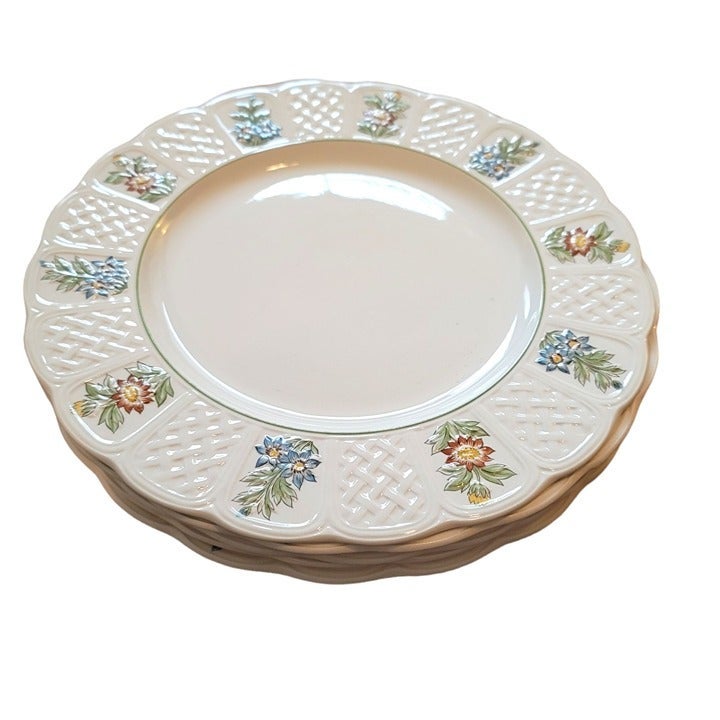 Royal Cauldron Dinner Plates Bristol Ironstone June Garden England Floral DH688