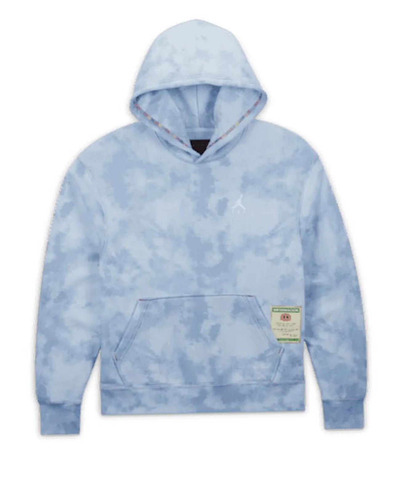 RARE Jordan Mens J Balvin Blue Tie-Dye Hoodie Sweater