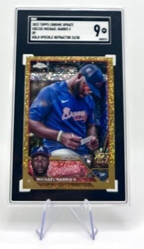 2023 Topps Chrome Update Gold Speckle Refractor /50 Michael Harris SGC 9