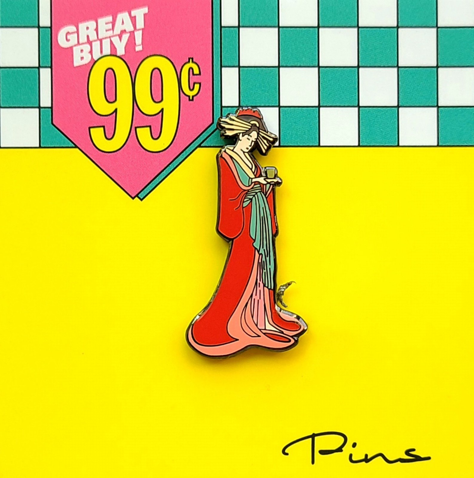 ⚡RARE⚡ PINTRILL x ARIZONA TEA 2018 GEISHA PIN *BRAND NEW SEALED*
