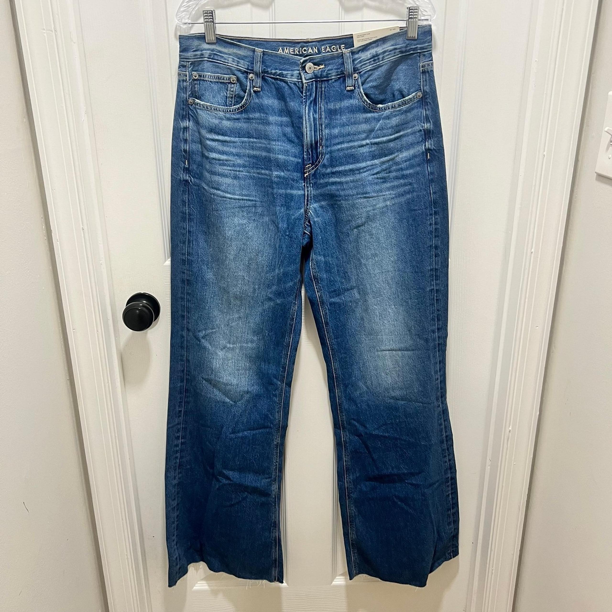 American Eagle Women’s Low Rise Baggy Flare Denim Jeans size 10 NWT