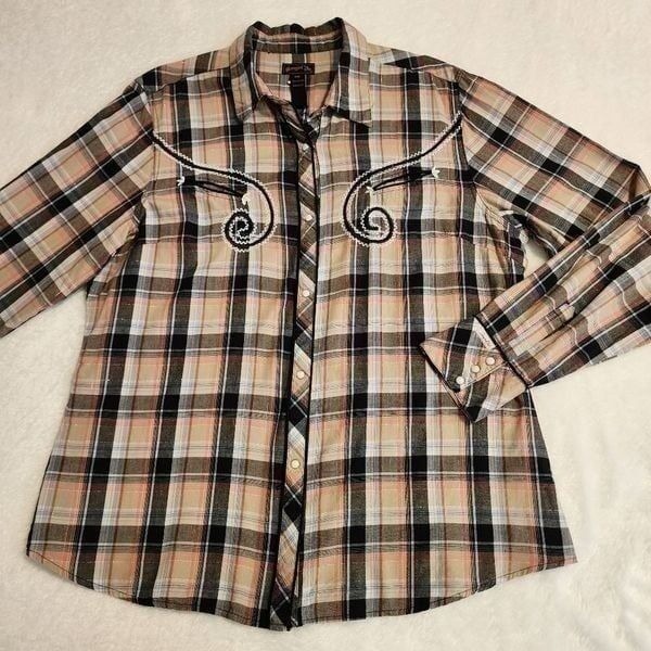 Cowgirl Up Womens Western Snap Front Shirt Size XXL