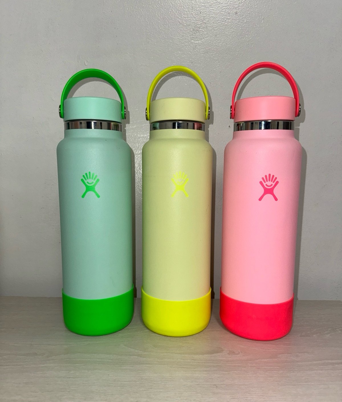 Hydro Flask 40oz Limited Prism Pop Pink Green Yellow Neon Boots Wide Mouth Set Fitness accessories