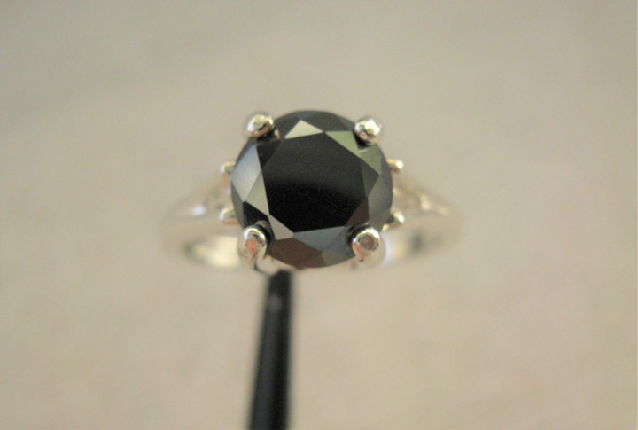 2.11ct 100% Earth Mined Real Black Diamond Ring, Certificate,Free Diamond Tester