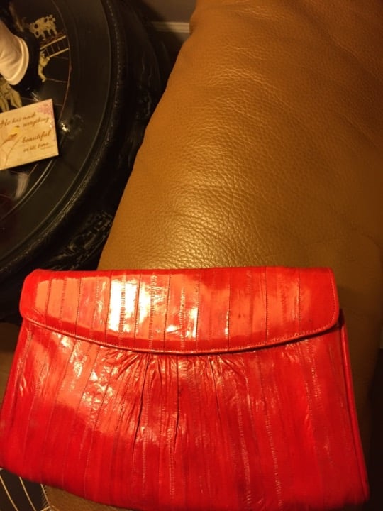 Vintage eel skin clutch