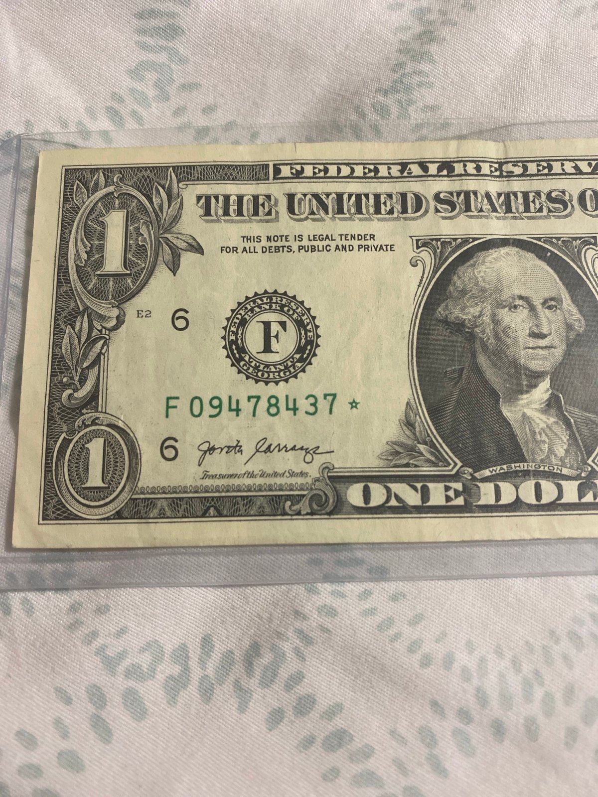 1 Dollar Bill Star Note