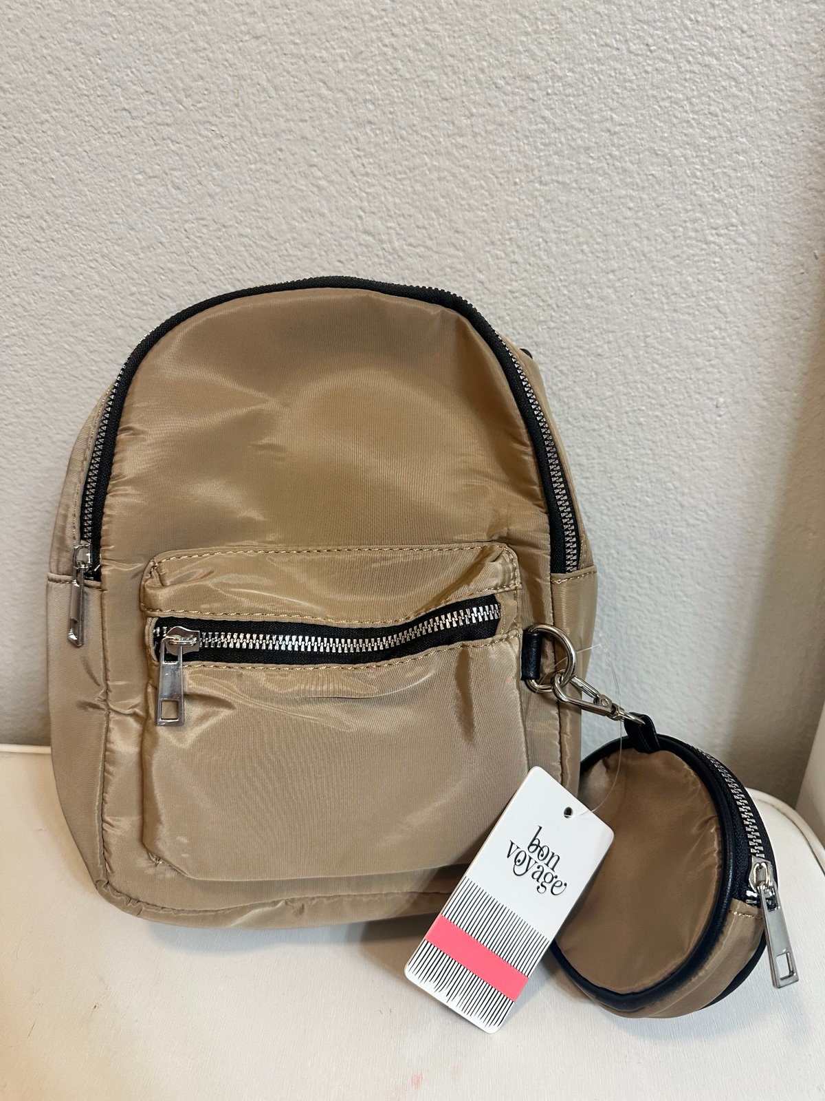 Bon Voyage Mini Backpack With Coin Purse Light Brown