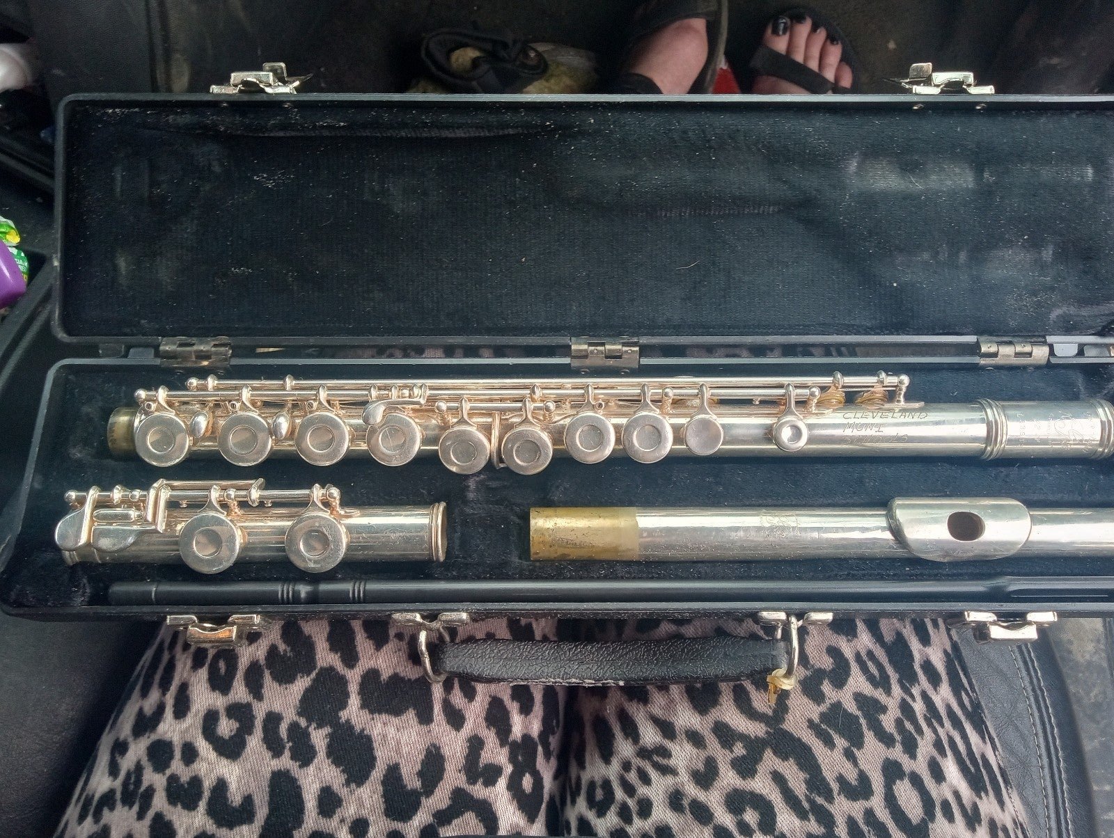 Silver plated flute with case