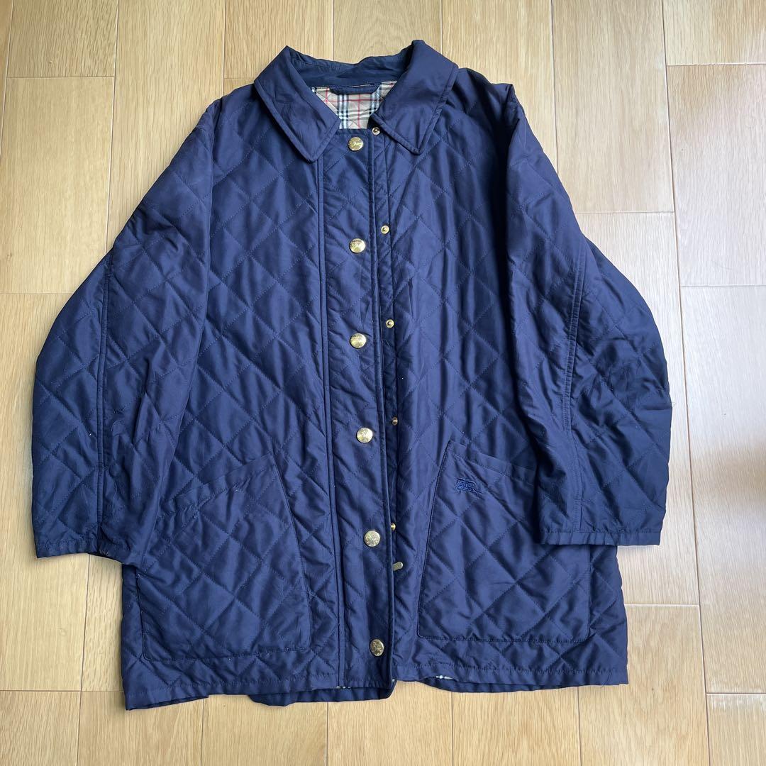 Burberry London Quilted Coat Jacket Nova Check Navy 40