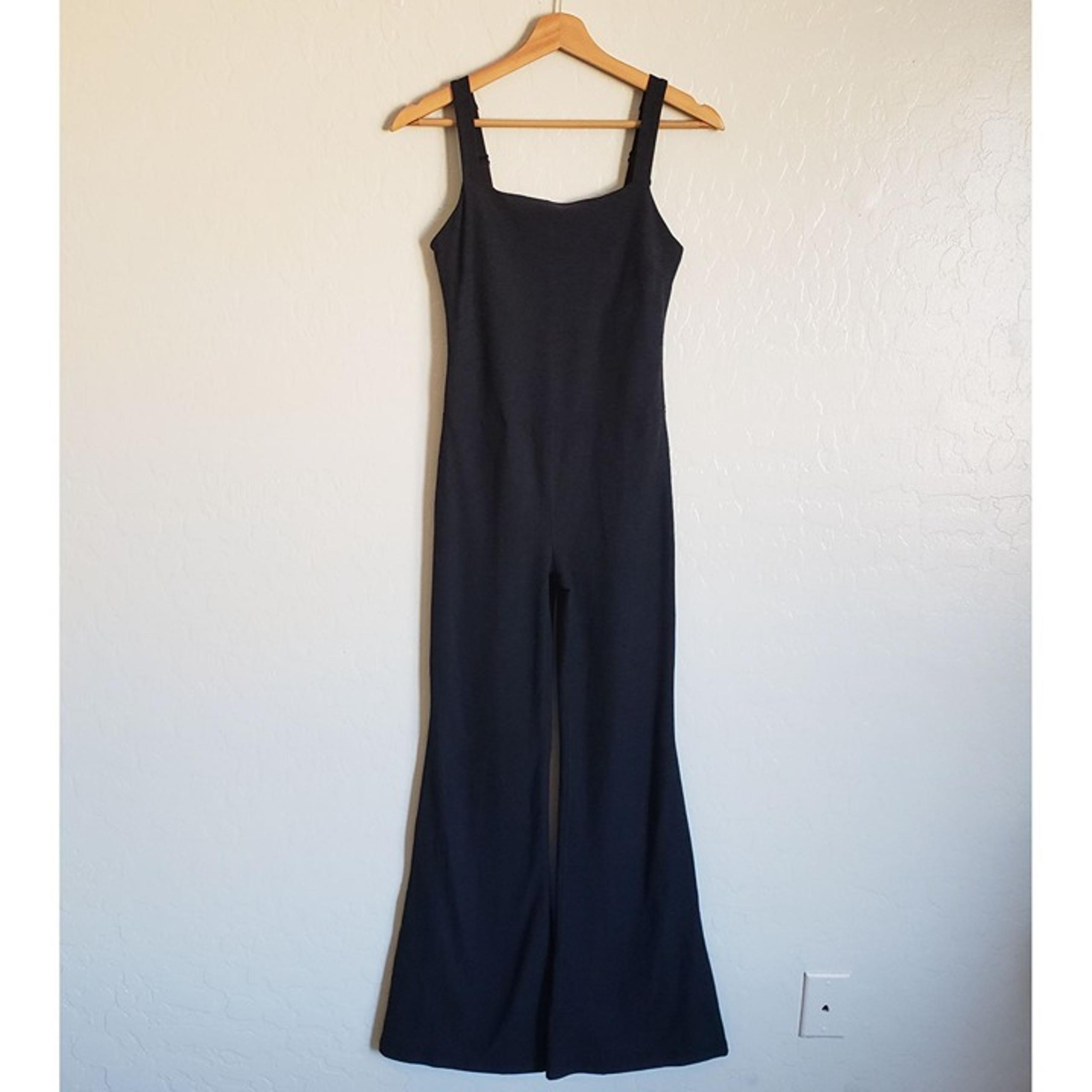 Beyond Yoga Spacedye Hit The Scene Flare Leg Jumpsuit Charcoal Grey Women Small
