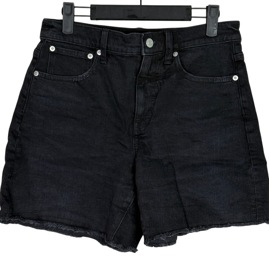 NWT J. Crew Mid Length High Rise Cut Off Casual Shorts Stretch 27 Black #3333