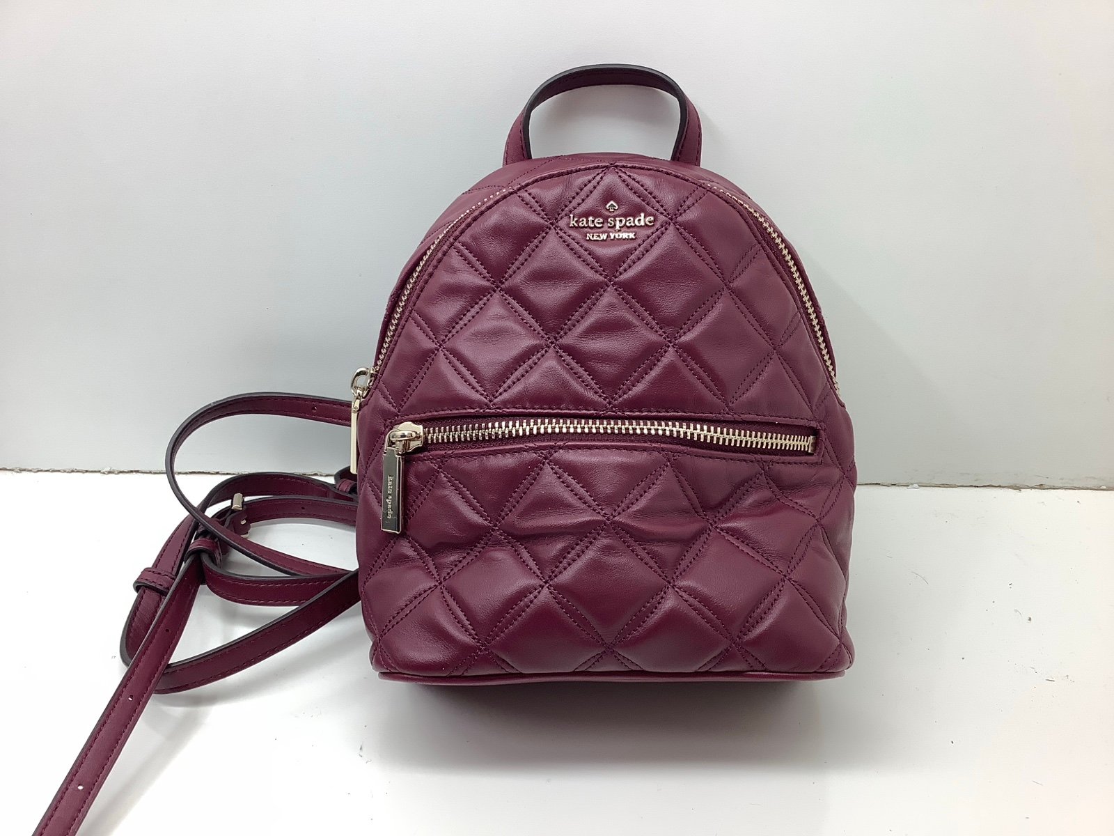 Kate Spade Natalia Mini Convertible Backpack Blackberry Preserves Burgundy Color