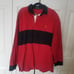 Vintage 90s Polo Ralph Lauren collared Rugby long sleeve red Navy stripe L