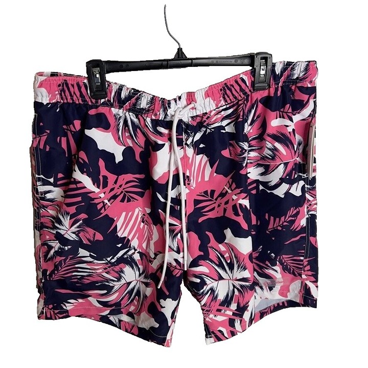 Calvin Klein 70 Men's Island Camo Printed 7 Swim Trunks - Pink Size XL