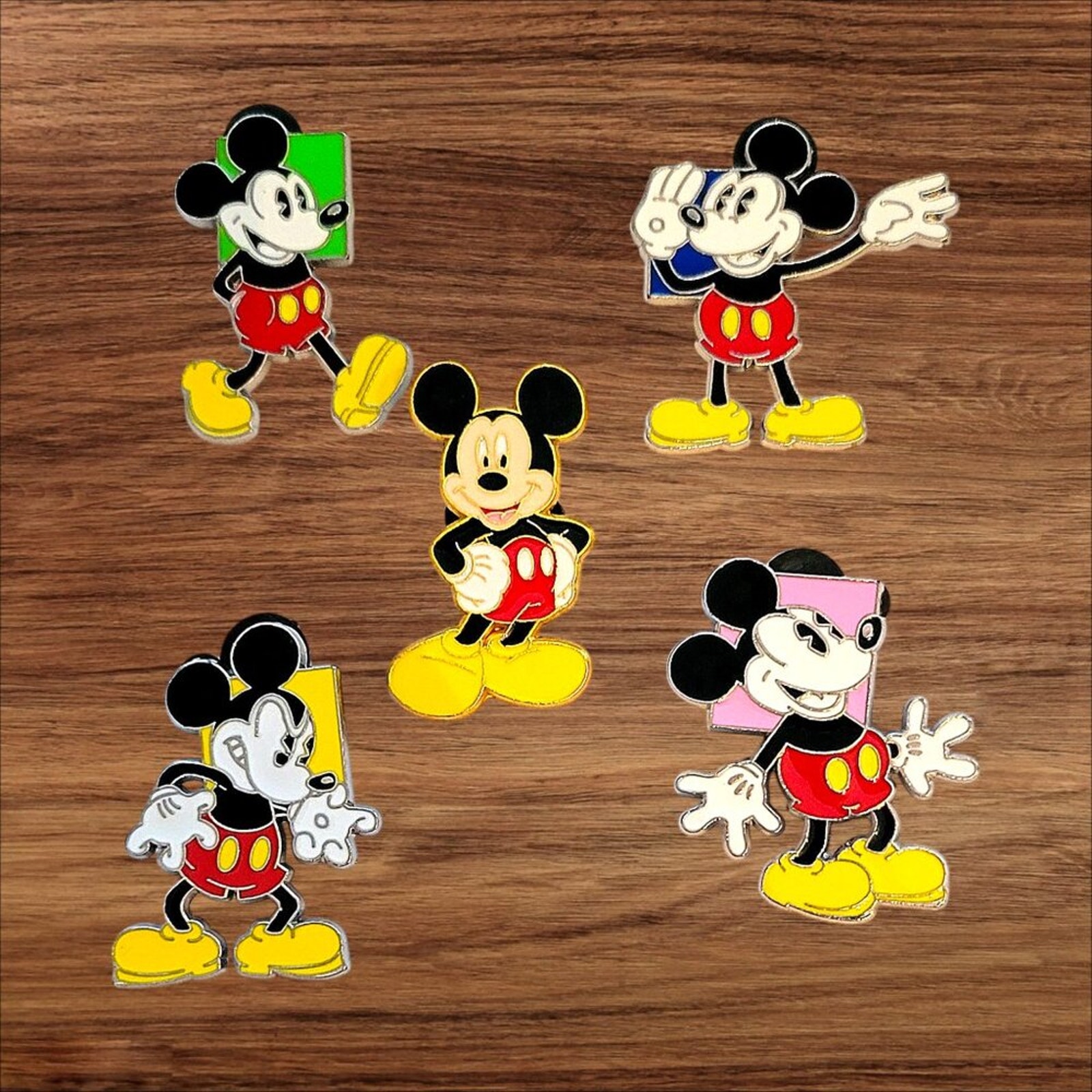 5 Mickey Mouse Disney Parks Trading Pins, Plus 2 Bonus Pins