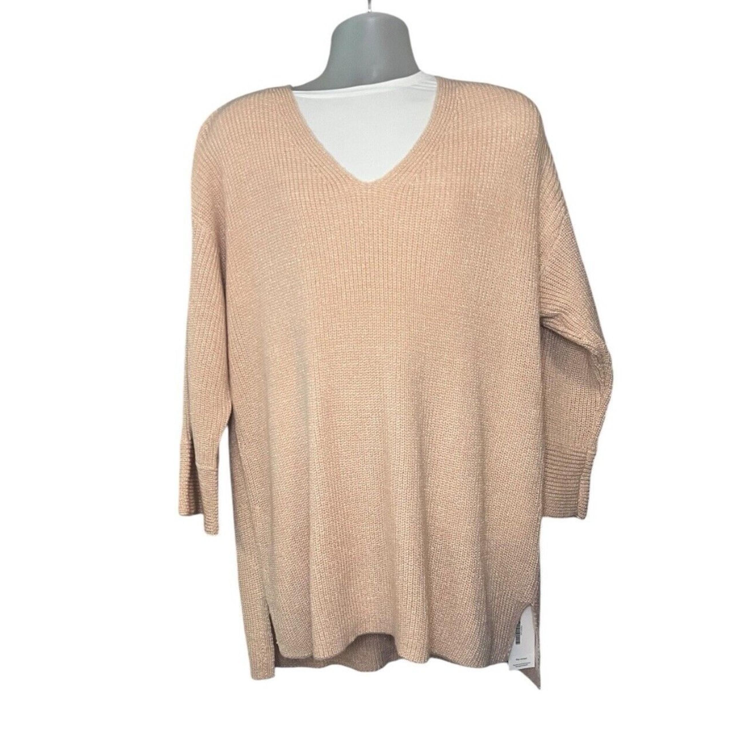 Calvin Klein Plus Size Metallic Sweater Blush 2X