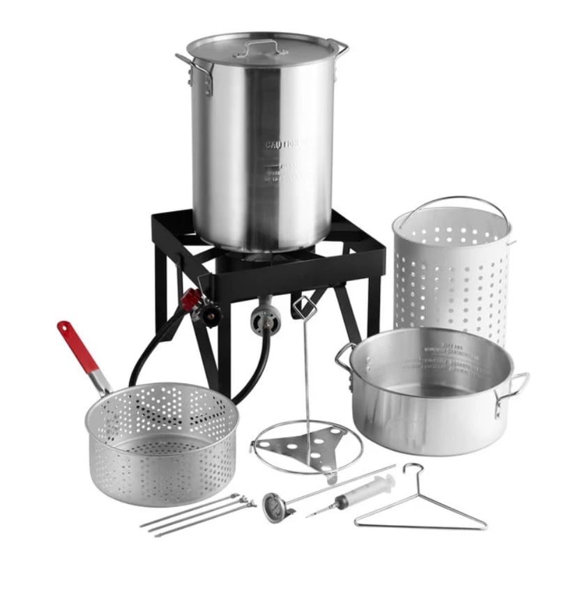 Backyard Pro 30 Qt. Deluxe Aluminum Turkey Fryer / Seafood Boiler Kit