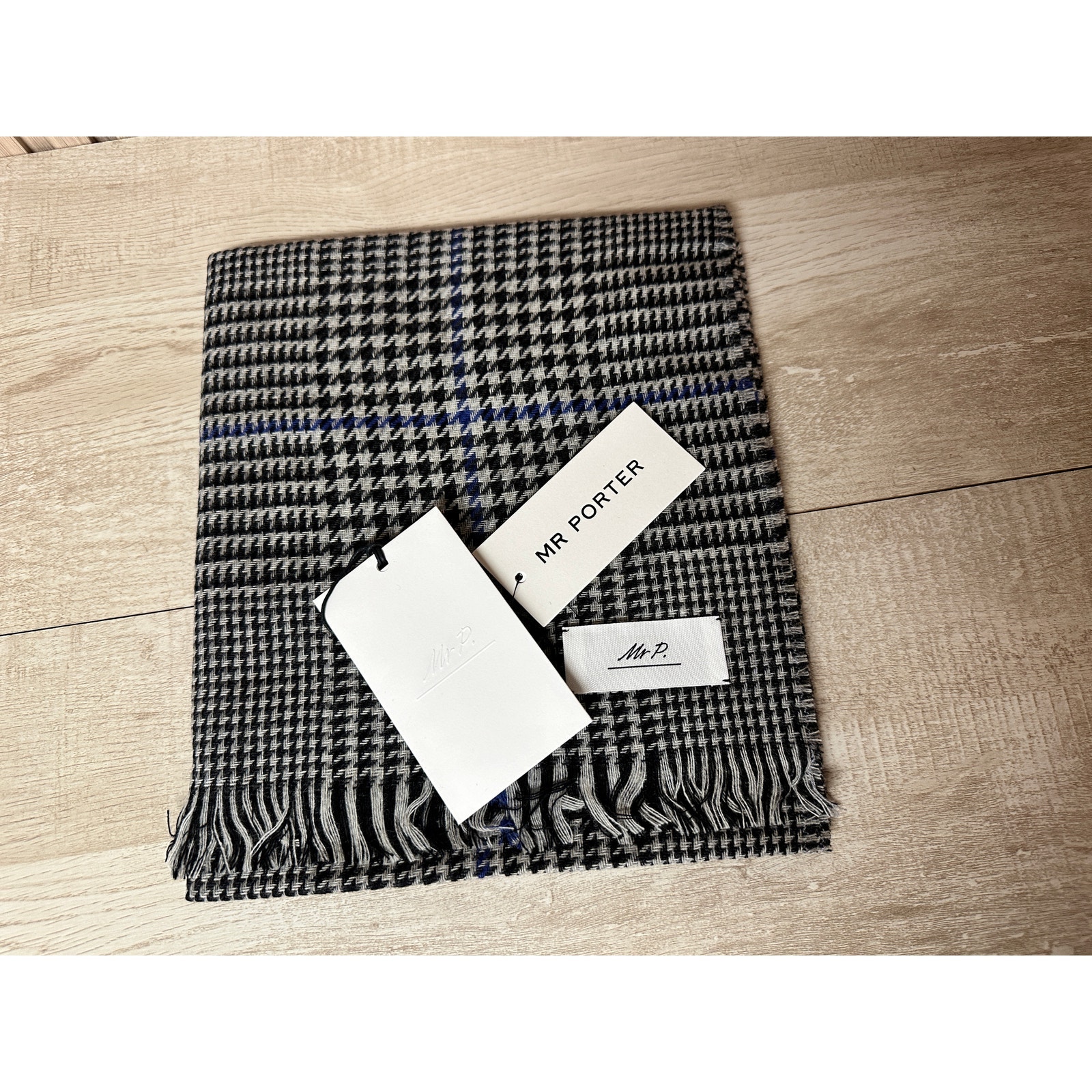 Mr Porter Wool and Cashmere Glen Check Scarf One Size
