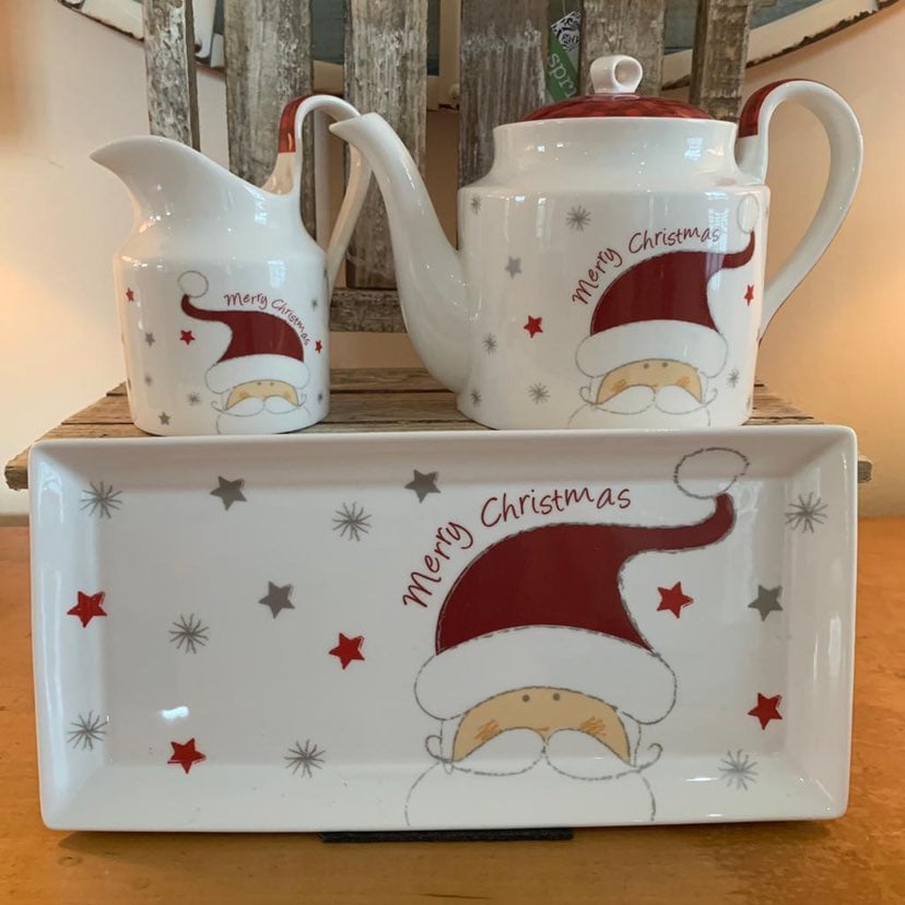 Merry Christmas Ceramic Santa Teapot Bundle !