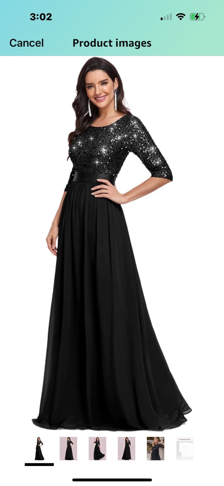 Ever Pretty Elegant Half Sleeved Sequined Evening Dress Size 18