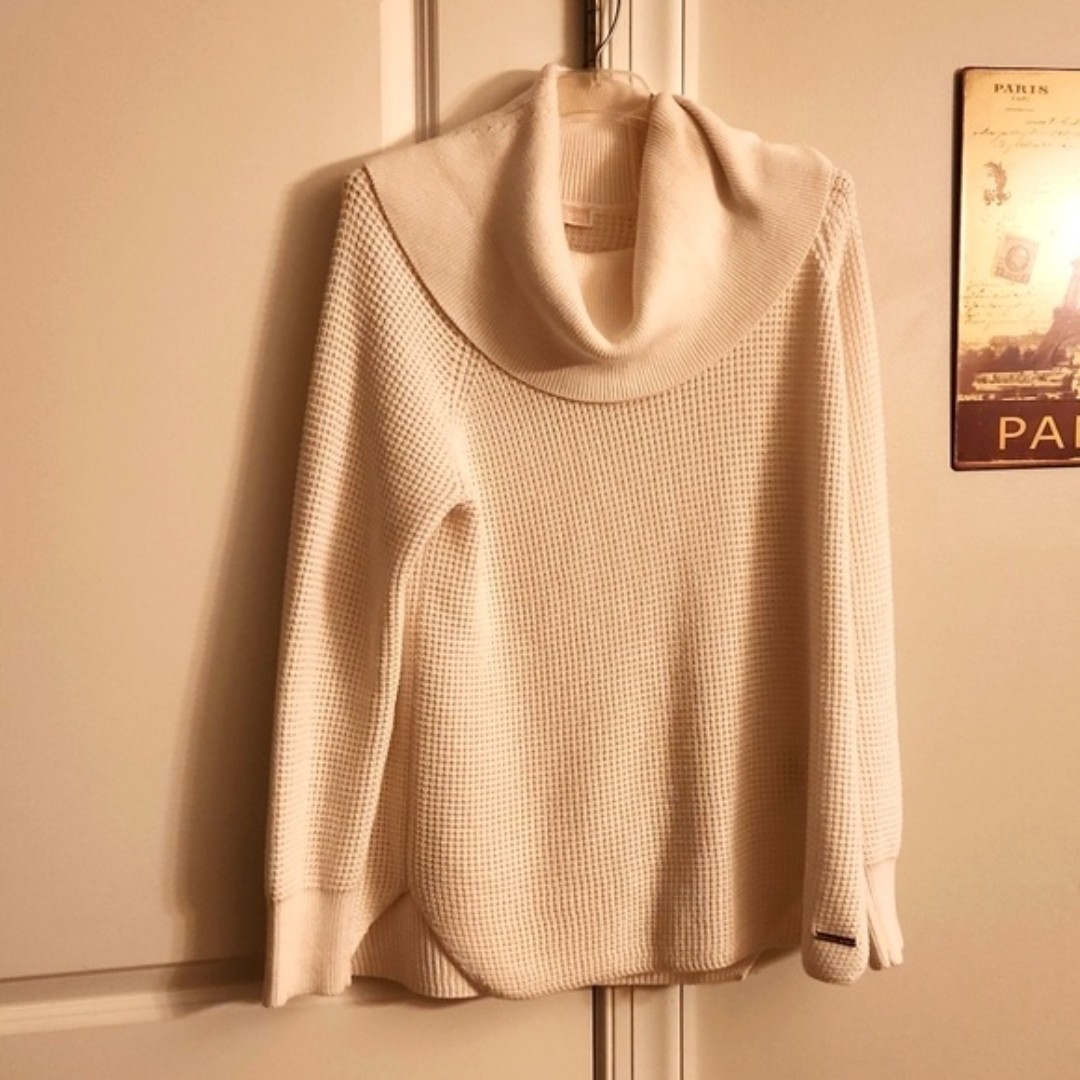 Michael Kors Cream Off-White Cowlneck Sweater Size M
