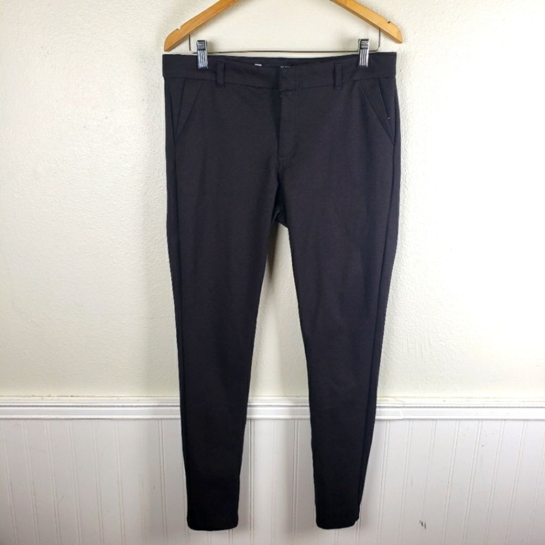 Women's Kut From The Kloth Black Mia Ankle Skinny Black Red Pants Size 10 Med