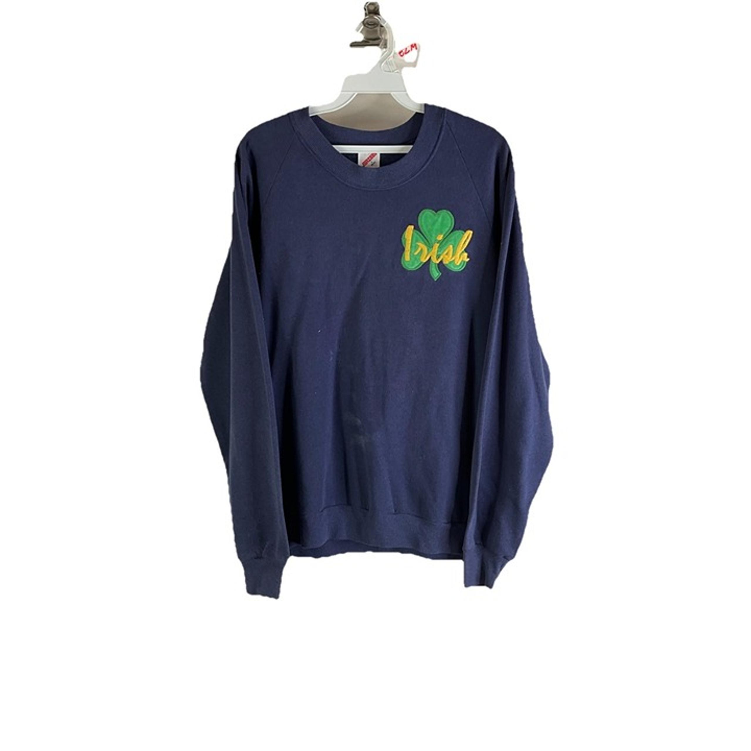 Vintage 90s Mens Large Irish Shamrock Distressed Crewneck Sweatshirt USA