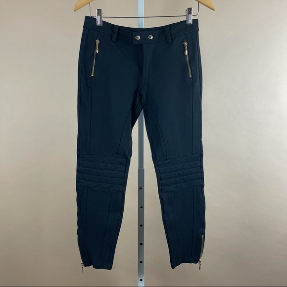 Juicy Couture Pitch Black Moto Pants Size 4 Motorcycle Pants