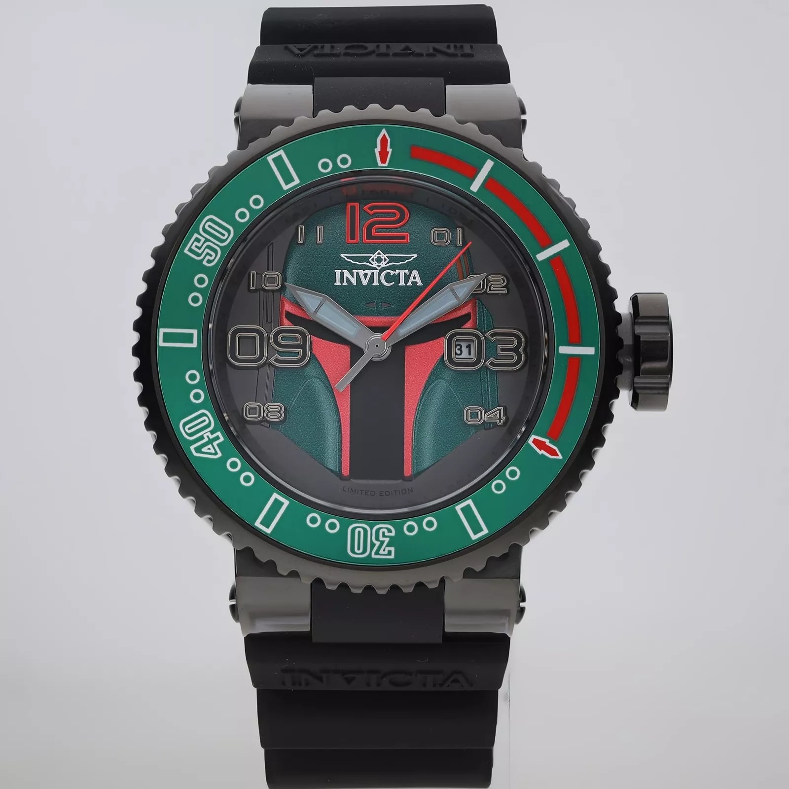 Invicta Star Wars Boba Fett Men Black Steel Black Dial Mens Watch 27669