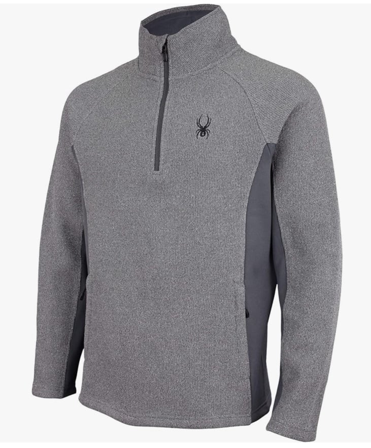 Spyder Men’s Pullover Knit & Fleece Outer and Sherpa Like inside in Grey Size S