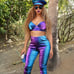 AREA Iridescent leggings in Ultraviolet Beyoncé