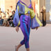AREA Iridescent leggings in Ultraviolet Beyoncé