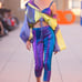 AREA Iridescent leggings in Ultraviolet Beyoncé