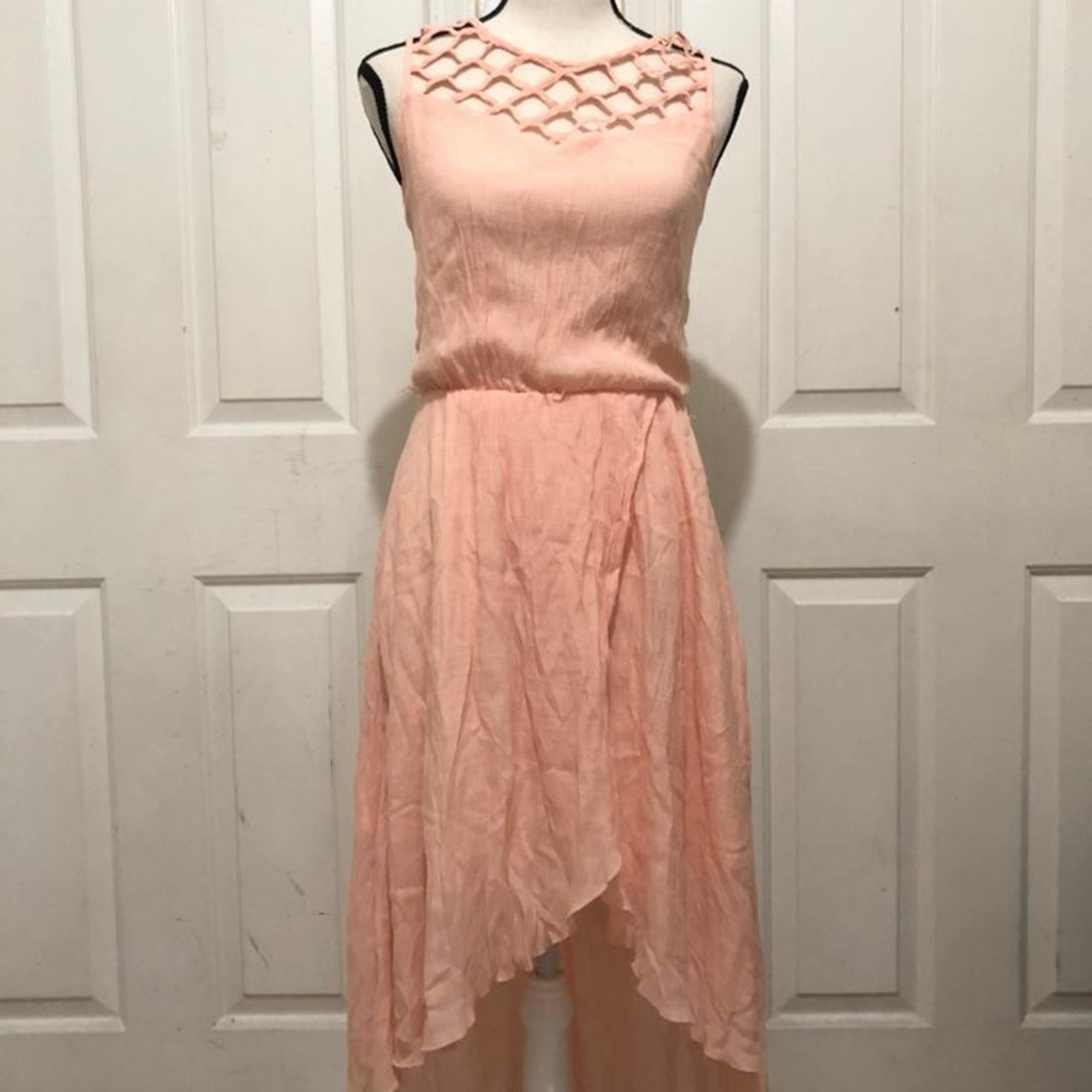 As U Wish Light Orange High-Low Dress