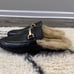 NWOT KHLOE BLACK LEATHER Faux Fur Slip On Loafers